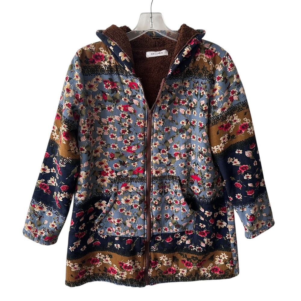 Cellabie Patchwork Jacket Womens Large Floral Boh… - image 2